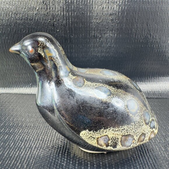 Vintage 1960s Chinese Ceramic Quail Figurine Hand Made Stoneware Pottery Bird - Picture 12 of 13